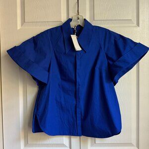 Wide-sleeve poplin shirt
